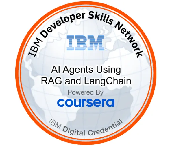 AI Agents Using RAG and LangChain Certificate