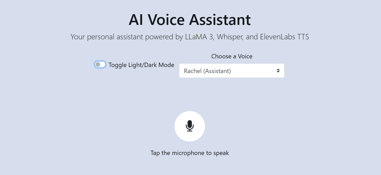 Voice AI Assistant interface